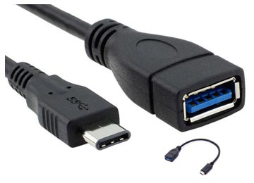 [28] ADAPTADOR OTG USB HEMBRA A TIPO C LARGO 10 CM USB 3.0 TP10427