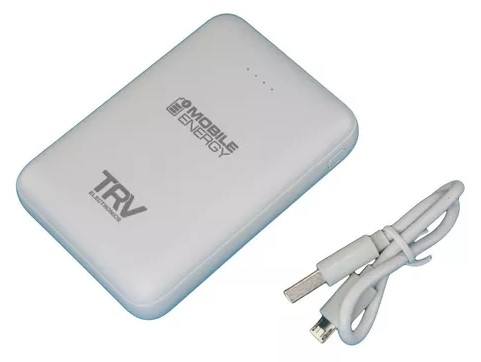 TRV POWER BANK BATERIA EXTERNA BBP102 10.000 MAH 2XUSB 2.1A WHITE