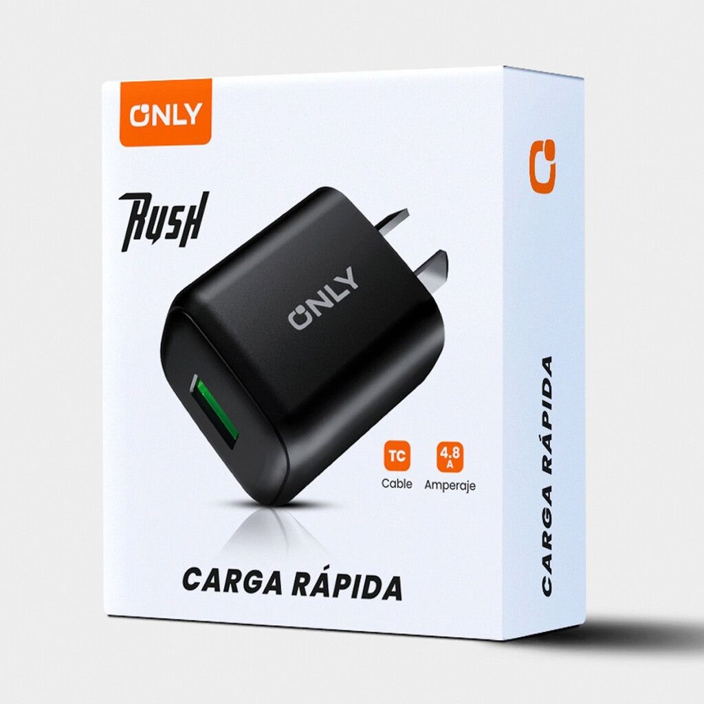 Only Cargador Rush Tipo C 4.8A Carga Rápida Con Cable Tipo CMod430-Rush