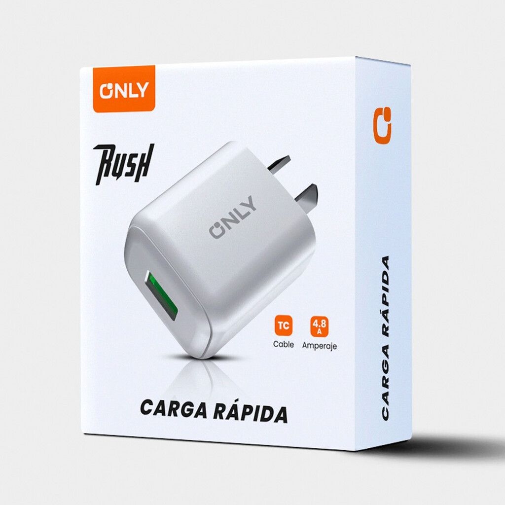 Only Cargador Rush Tipo C 4.8A Carga Rápida Con Cable Tipo CMod430-Rush