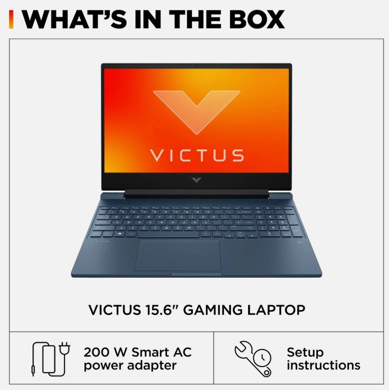HP Notebook Victus 15.6" Gaming Intel I5-12450H Ram 8Gb Disco 512SSD Video RTX3050 Sistema Windows 11