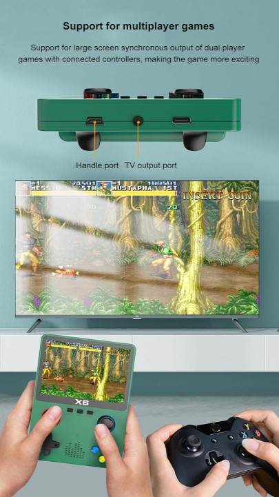 Consola de juegos portatil x6 + de 4200 juegos HD Nintendo Sega Family Mame Conexion TV Portatil recargable MODS-C05 - ST - 10K