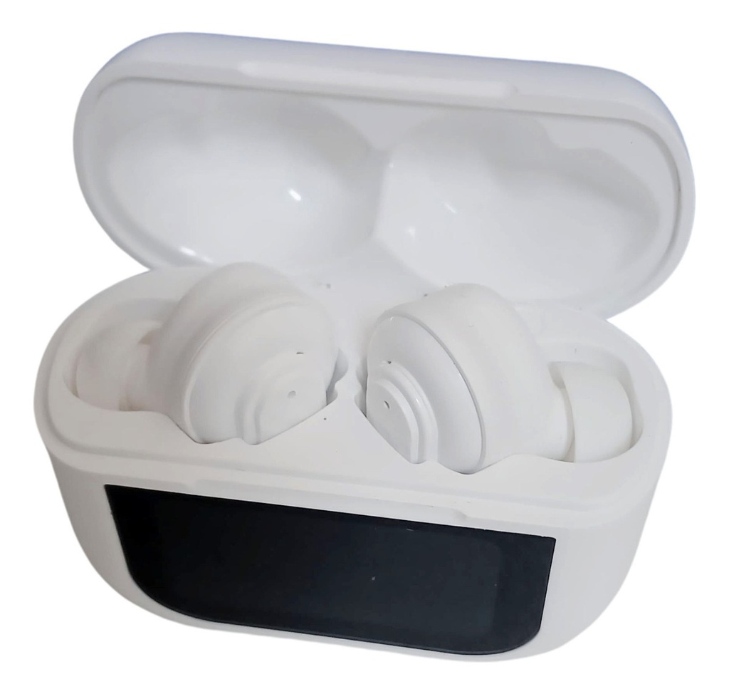 Auricular Inalambrico Bt 5.4 Tws Display Touch 4 A 5 Hs Blanco