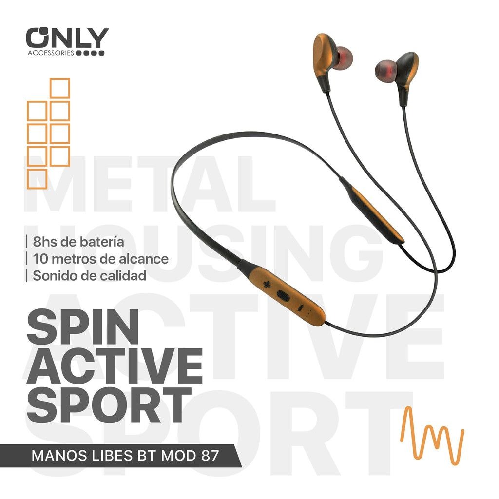 Only Auricular Manos Libres Deportivos Dorados Mod-87