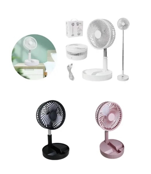 Mini Ventilador Portatil Recargable Extensible aluminio 20cm