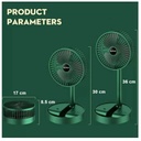 Mini Ventilador Portatil Recargable Extensible aluminio 20cm