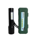 Linterna Led Metal Recargable usb tipo c con flash y estuche