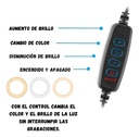 Aro De Luz Led 16Cm Selfie Con Base Regulable + 2 Pinzas Celulares 3 Intensidades Usb