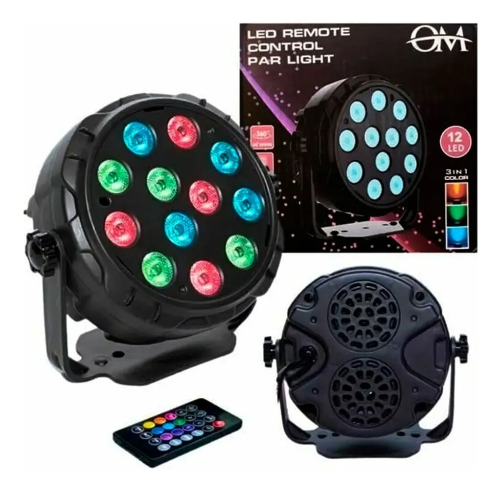 Mini Proton Luz Escenario 12 Led Rgb Dj  Efectos Multicolor Rotación 360° Om-1012