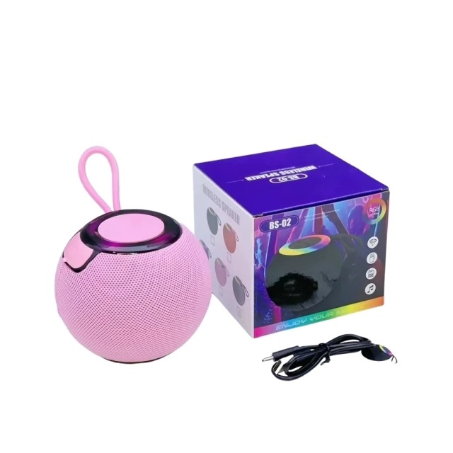 Parlante Portátil Bluetooth Rgb Carga Tipo C Usb/Microsd/Fm Bs-02