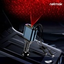 Netmak NM-Ucc9 cargador para auto 4 en 1 66w con proyector