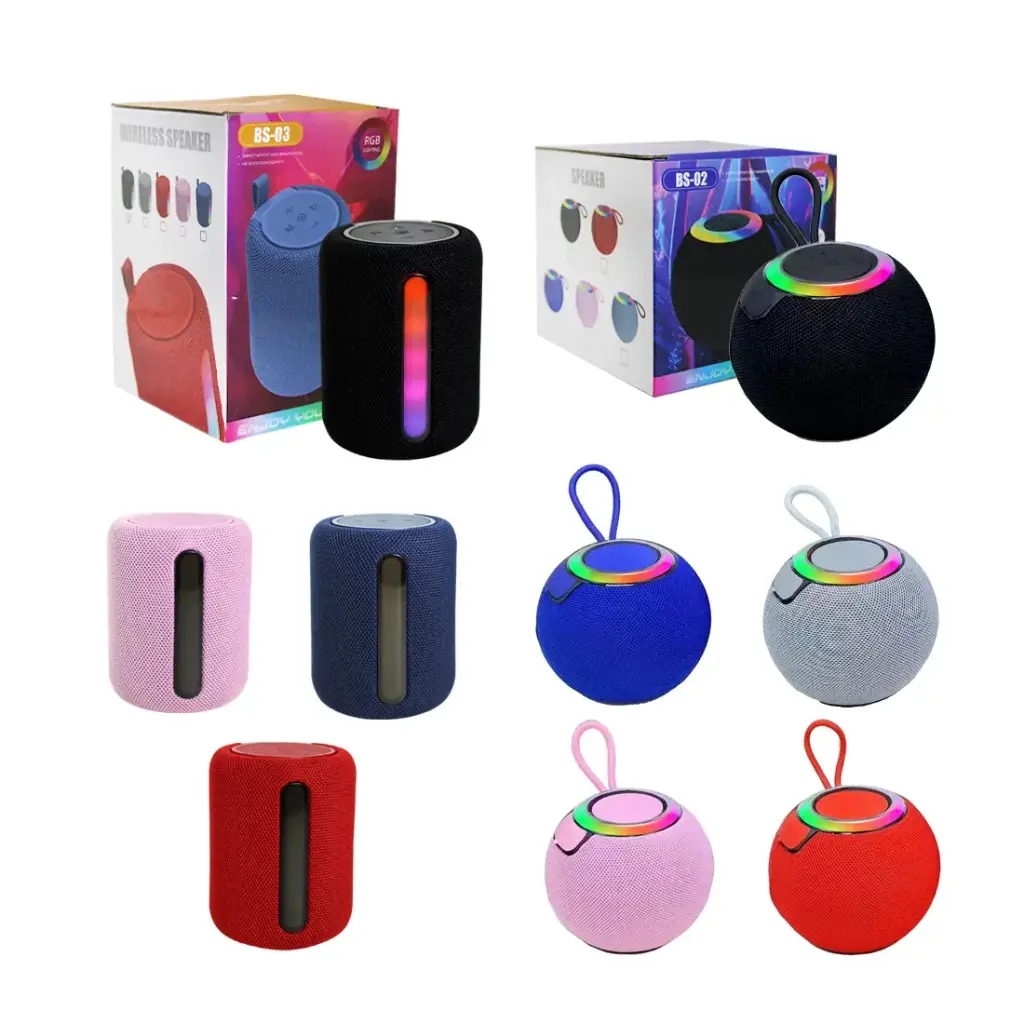 Parlante Portátil BS02 bs03 Bluetooth Rgb Carga Tipo C Usb/Microsd/Fm Bs-02 bs-03