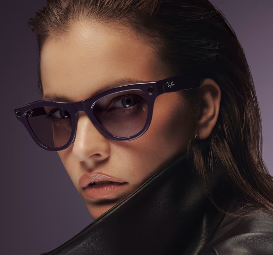 Rayban Meta Skyler - Shiny Black/Amethyst Transitions T150 S52