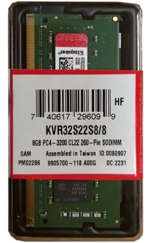 Kingston Memoria Ddr4 Sodimm 8Gb 3200Mhz  
