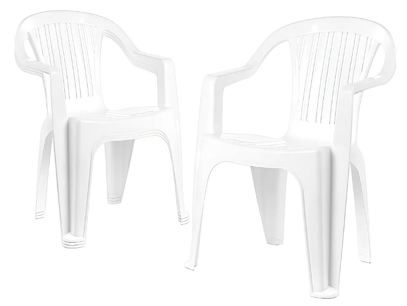 Silla King Blanca con Apoya Brazos Pvc Reforzada 180kg