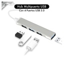 Xaea Hub de Puertos 4 Bocas c/Cable USB Modv-0011 – Varios – Plateado