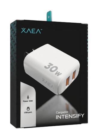 Xaea Adaptador-Cargador 220V MODX-A015 – Intensify – 2USB – XAEA – Blanco - Sin cable