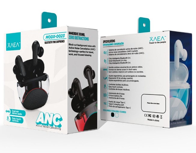 Xaea Manos Libres TWS ANC Modx-0023 – XAEA – Blanco o negro bluetooth ANC cancelacion de ruido activa