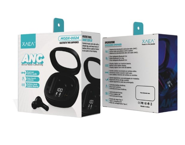 Xaea Manos Libres TWS ANC Modx-0024 – XAEA – Negro ANC cancelacion de ruido activa