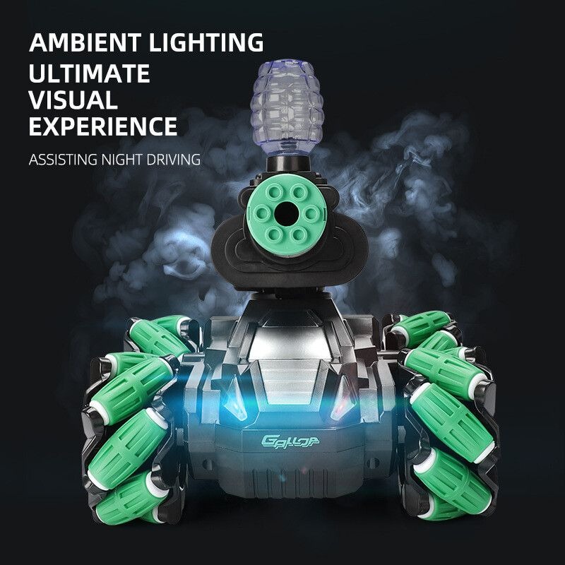 Tanque Acróbata Todo Terreno Control Remoto Giro 360° Recargable Disparador Bolas Hidrogel