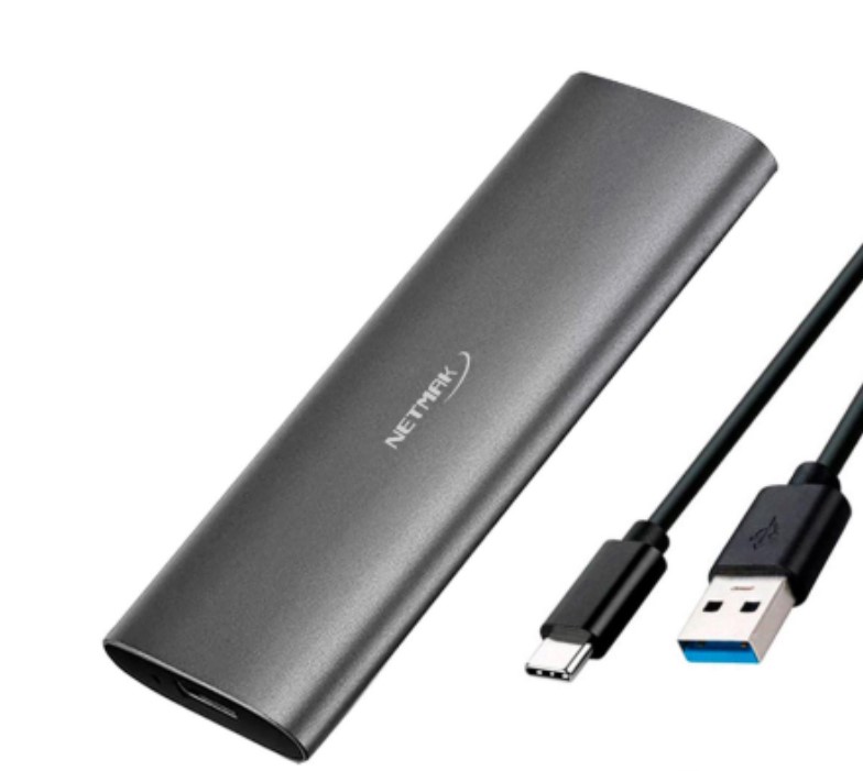 Netmak Nm-case-7 carry disk usb c 3.2 p/ ssd m.2 nvme y Ngff/sata