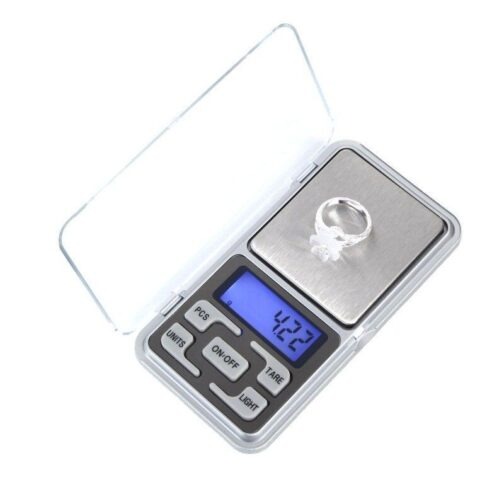 Balanza Digital De Precisión Portatil 0,1Gr Hasta 500Gr Plateada MODV-001O