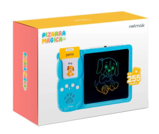 Netmak nm-pm102-b pizarra Magica con tarjetas didacticas azul