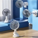 Ventilador portatil de escritorio con broche carga USB FZM-02