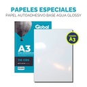 Papel Autoadhesivo Base Agua Glossy Resma 20 Hojas A3 420X297 Mm 135Gr 