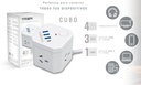 Trefi trfpcub cubo prolongador zapatilla 4 tomas + 3 usb +1 usb tipo C - 1.2 mts