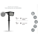 Trefi Estaca Reflector Solar 2W Exterior Luz Cálida 3000K 260Lm Con Sensor Nocturno Autonomía 6-12Hs