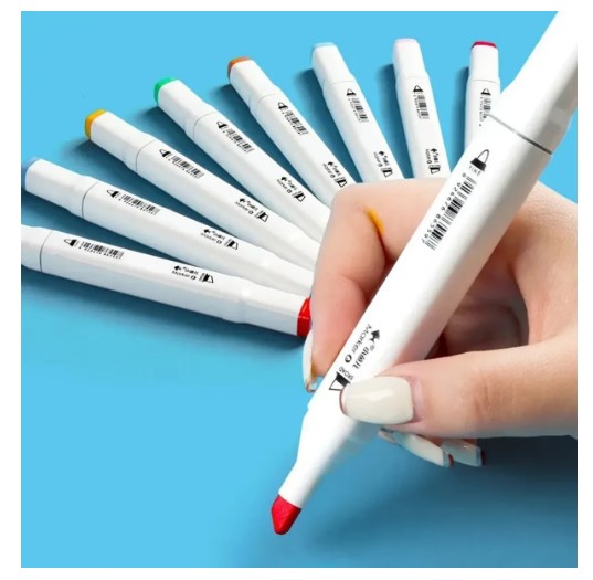 Fibrones Marcadores doble punta x 36 u  Acrilico al agua