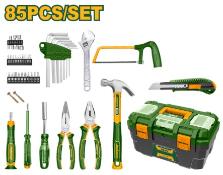 Jadever JDHS3B85 Descripción Kit de herramientas manuales de 85 piezas - incluye varias heramientas manuales + caja de herramientas de pvc