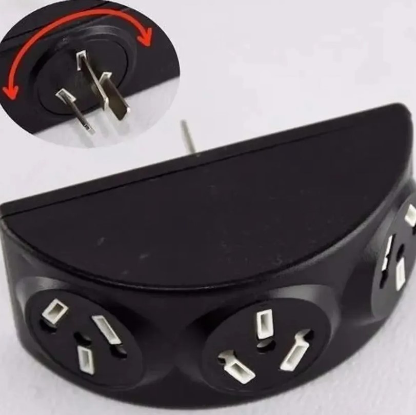 Tripto triple con enchufe giratorio Blanco o Negro