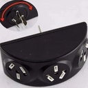 Tripto triple con enchufe giratorio Blanco o Negro