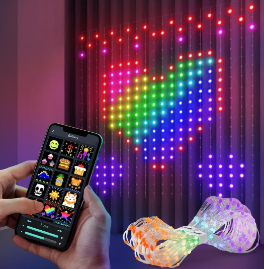 CORTINA LED SMART APP CONTROL REMOTO Y BLUETOOTH CON AUDIO RITMICA MEDIDA 3X2MTS - 5V USB