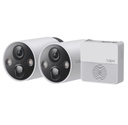 Tplink Tapo c420s2 Sistema de 2 camaras ip wifi a bateria externas day/night 2K + HUB central alarma sirena