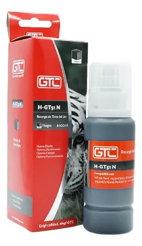 Gtc Tinta Alternativa Hp Gt51N Negro Sistema Continuo 100Ml Hp 5810 Y 5820