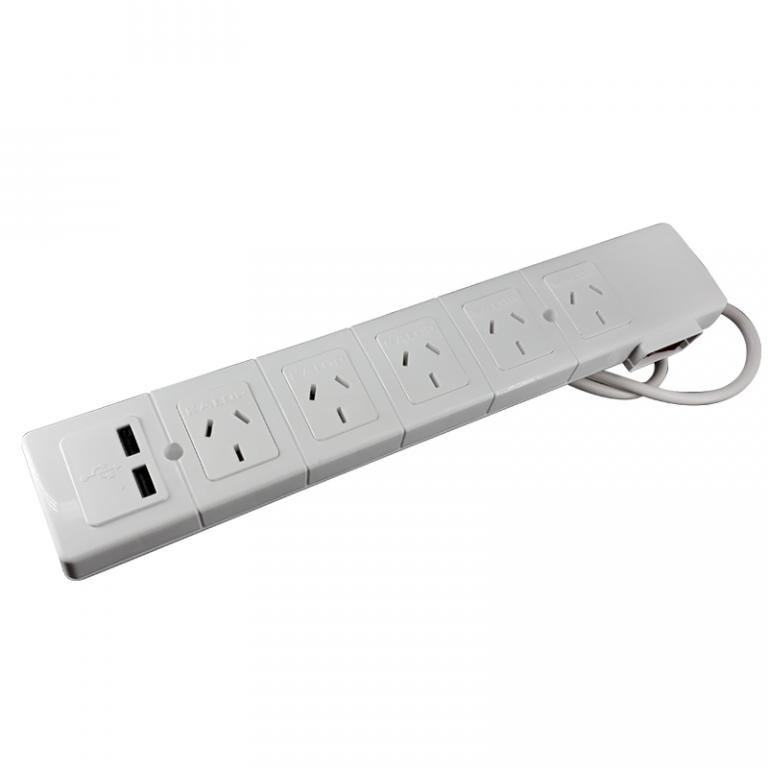 Kalop Zapatilla Prolongador Multinorma 5 Tomas + 2 Usb Con Interruptor Cable 1.5M