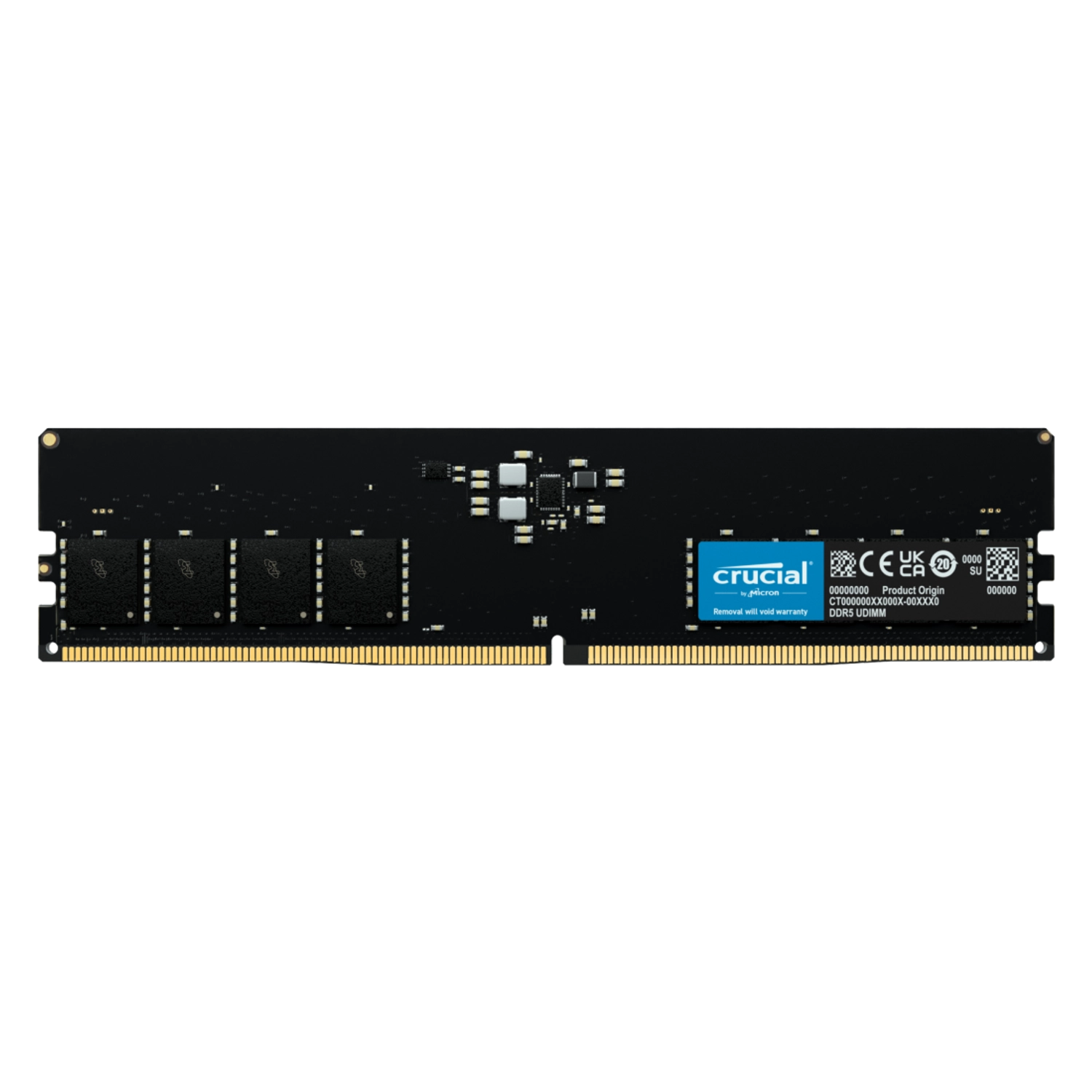 Memoria Ram Udimm Crucial Ct 16Gb Ddr5 4800Mhz Cl40 1.10V Single Negro