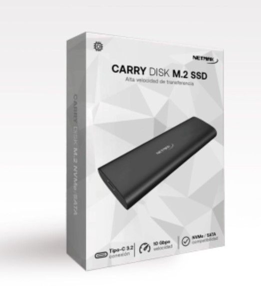 Netmak Nm-Case-7 Carry Disk Usb C 3.2 P/ Ssd M.2 Nvme Y Ngff/Sata