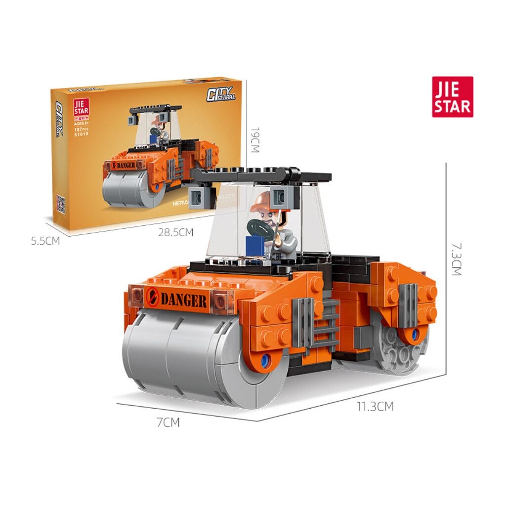 Zumo Jdmz-106 Bloques Aplanadora Tipo Lego 187 Piezas Edad 6+