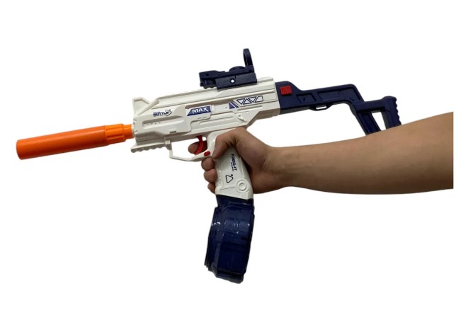 Pistola de agua Base-X a bateria electrica 40cm Blanca Azul