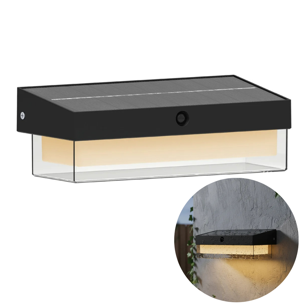 Trefi Aplique Solar Exterior 13W Luz Cálida 1300Lm 3000K Ip54  Con Sensor Nocturno 12Hs