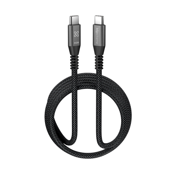Cable Klipxtreme Kx Power Go 750  Kx Usb-C Cable 240W 480Mbps 6Ft3M Braided (Kac-750-10Ft)