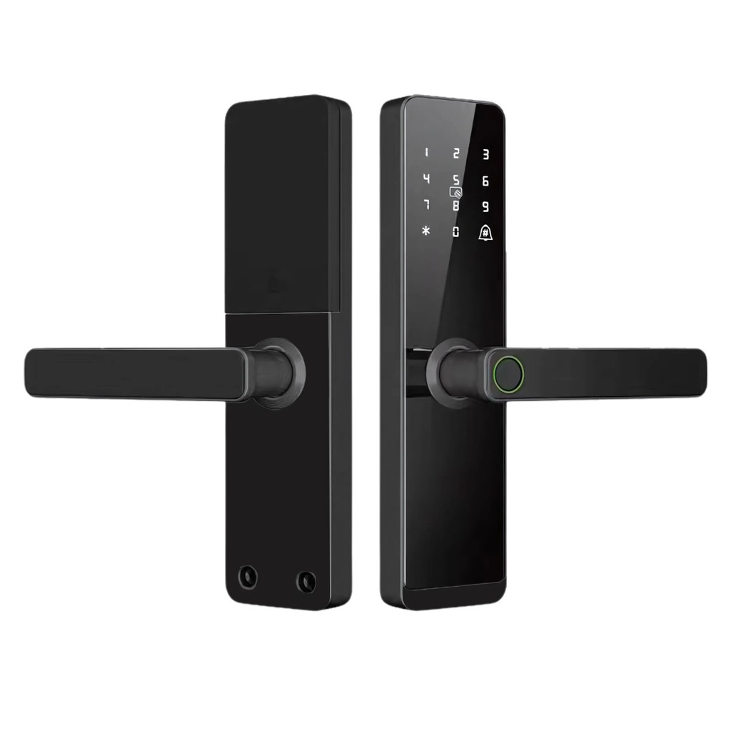 Cerradura Inteligente Electrónica Con Apertura Huella Clave Tarjeta  Y Llave Con Cerrojo 5050 Puertas 5CM - App Tuya/Wifi/Clave/300 Usuarios Smartlock-B1 