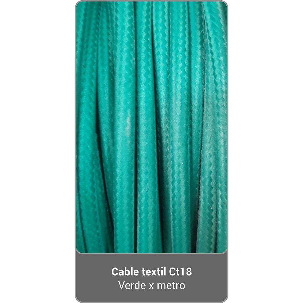 Cable Textil Ct18 - Verde Oscuro X Metro