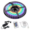 Kit Tira Led Rgb 5050 Potente 72W Exterior + Control Remoto + Fuente 12V - largo 5 mts
