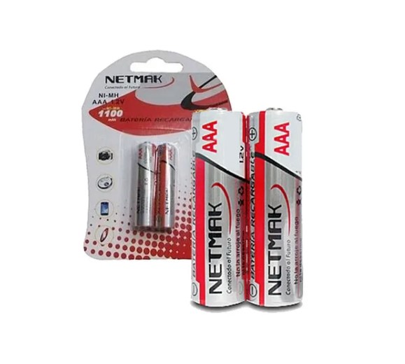 Netmak Nm-Aaa110 Pilas Recargables Aaa 1100 Mah Blister X 2