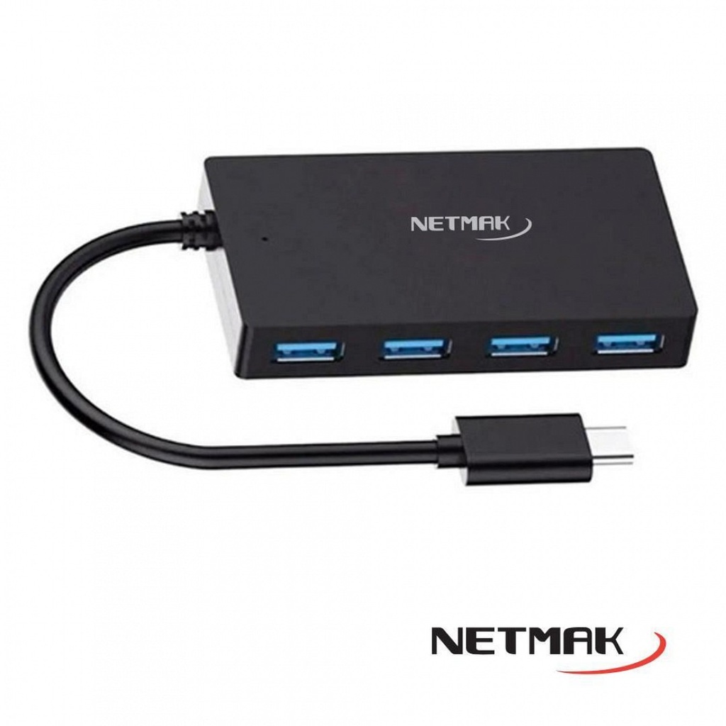 Netmak Nm-Hubc Hub Tipo C A 4 Puertos Usb 2.0